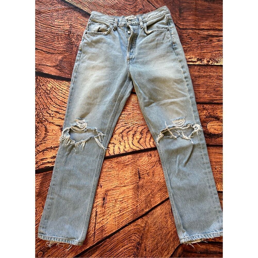 Agolde Riley Hi Rise Straight Crop Light Wash - Picture 7 of 15